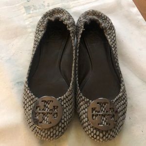 Tory Burch snakeskin pattern flats! PRICED TO SELL